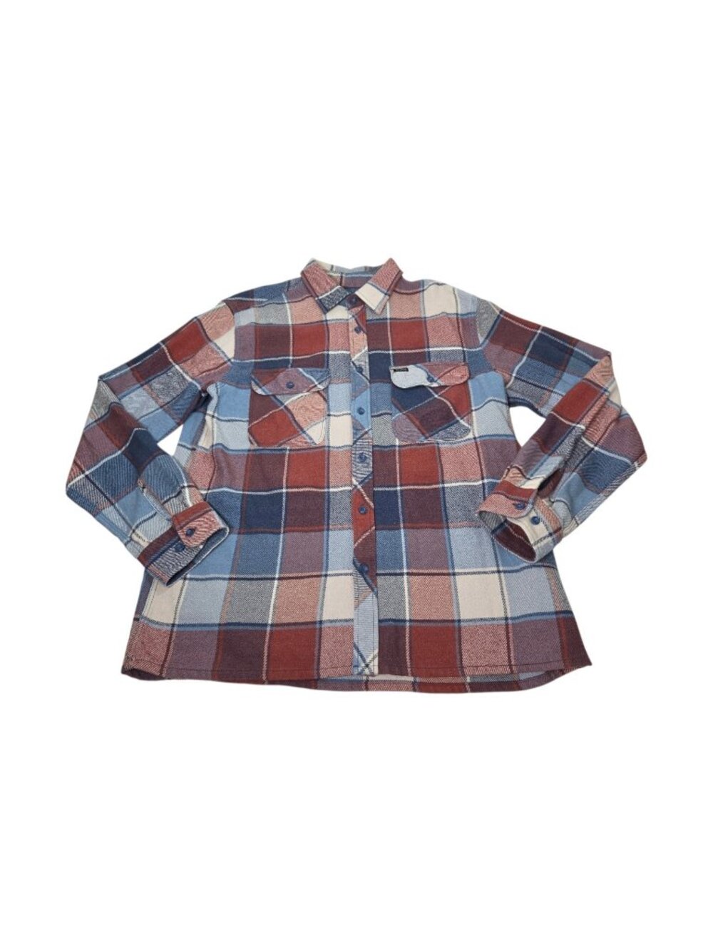 Brixton Flannel Shirt Men's Medium Long Sleeve Button Up Red Blue Plaid
